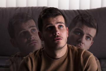 Contemplated Man At Home