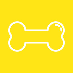 Knochen - Icon, Symbol, Piktogramm, Bildmarke, grafisches Element - gelb, weiß - Web, Druck - Vektor