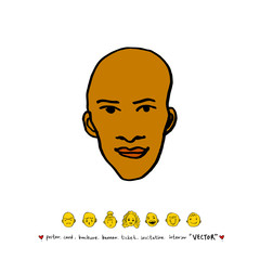 인물의 얼굴 / 손으로 그린 얼굴 표정 일러스트