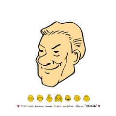인물의 얼굴 / 손으로 그린 얼굴 표정 일러스트
