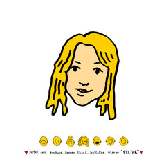 인물의 얼굴 / 손으로 그린 얼굴 표정 일러스트