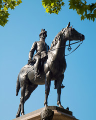 Fototapeta na wymiar London - Bronze statue of the Duke of Wellington in Hyde Park by Sculptor Joseph Edgar Boehm (1888).