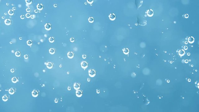 Water bubbles in sloe motion.