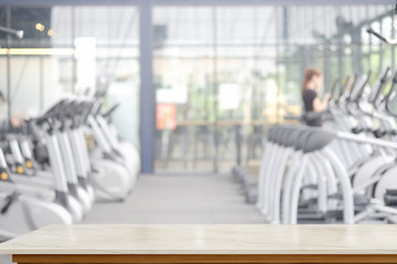 Top counter table top in Gym. for product display montage.
