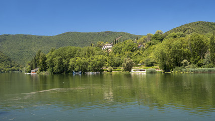 Fototapeta na wymiar Lake of Piediluco (Umbria, Italy) at summer
