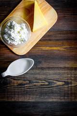 Non GMO, prservatives-free organic food. Milk, cottage, cheese o