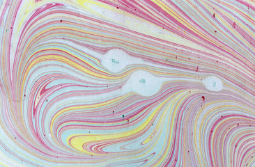 Ink marble texture. Ebru handmade wave background. Kraft paper surface. Unique art illustration. Liquid marbling texture.