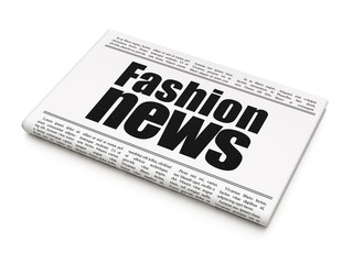 News concept: newspaper headline Fashion News on White background, 3D rendering