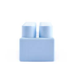 Single toy construction block isolated