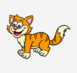 Cat animal cartoon character illustration. good use for symbol, mascot, icon, sign, sticker or any design you want.