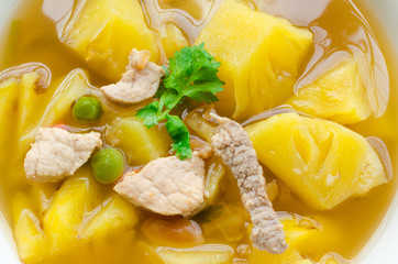 Pork with pineapple soup