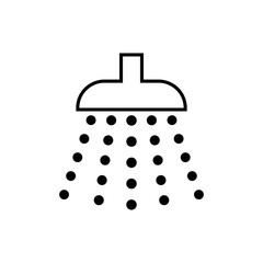 Shower with water droplets vector icon