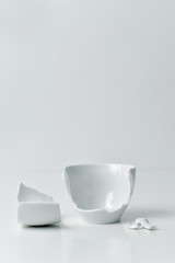 broken white ceramic coffe cup