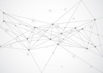 Abstract connecting dots and lines. Connection science background. Vector illustration