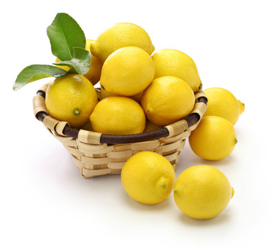 pesticide free organic lemons isolated on white background