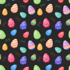 Easter eggs and ribbon pattern