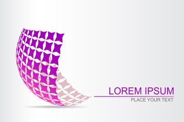 Obraz premium Logo stylized spherical surface with abstract shapes