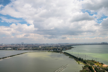 Obraz premium Cityscape top view of Kunming, Kunming is capital of Yunnan province most famous city in CHINA