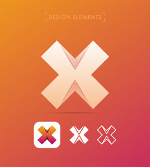 Fototapeta premium Vector abstract letter X logo design elements. Material design, flat, line art styles.