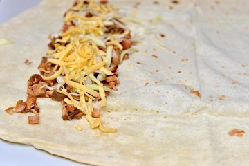 Chef prepares shaurma doner, concept restaurant fast food