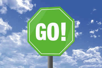 Obraz premium Go! road sign