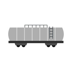 Oil railway tank icon, flat style