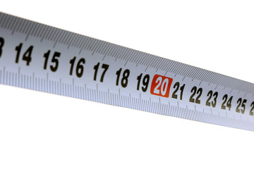 Tape measure isolated. Measuring tape. Measuring tool.