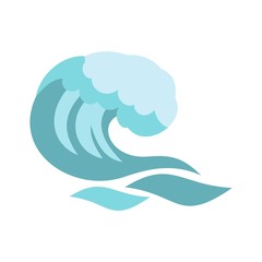 Big wave icon, cartoon style