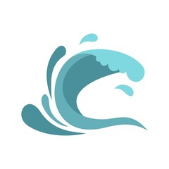 Little wave icon, cartoon style