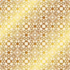 Vintage ornamental golden seamless pattern. Luxury elegant flourished ornament. Template for design. Vector illustration