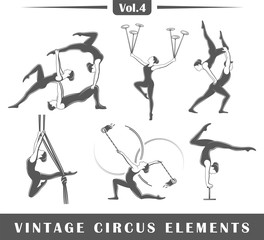 Fototapeta na wymiar Set of elements of the circus