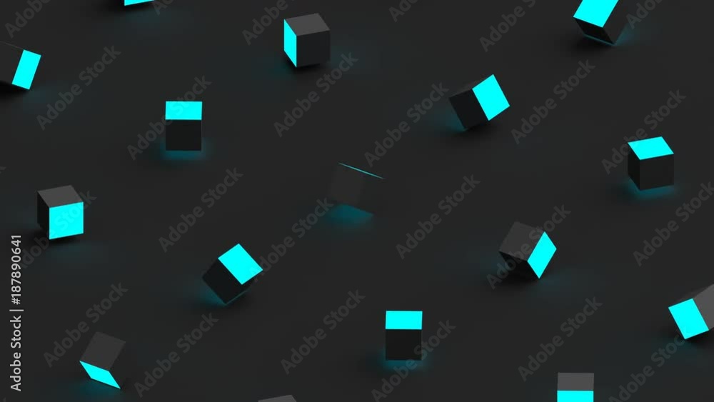 Poster abstract 3d rendering of geometric shapes. computer generated loop animation. modern background, sea