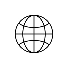 Globe symbol black and white vector illustration