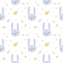 Seamless pattern with cute Bunny. Illustration for a children's design or the other.