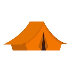 Yellow tent icon, flat style