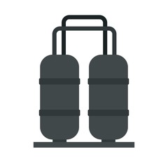 Oil processing factory icon, flat style