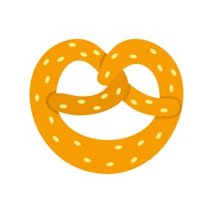 Pretzel icon, flat style