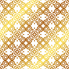 Fototapeta premium Retro ornamental golden seamless pattern. Flourished ornate background. Luxury elegant ornament. Vintage element. Template for design. Vector illustration