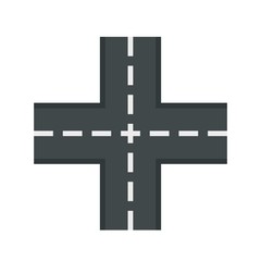 Crossing road icon, flat style