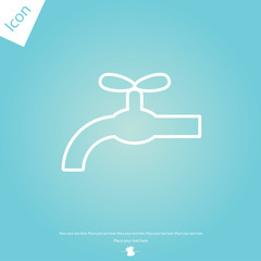 Water tap line icon