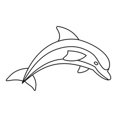 Dolphin icon, outline style