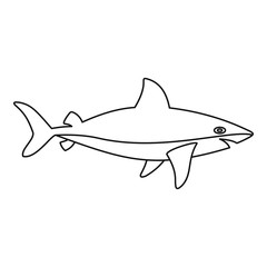 Shark icon, outline style