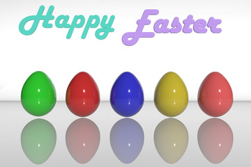 3d rendering of easter eggs