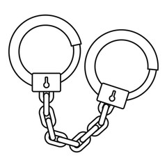 Handcuffs icon, outline style