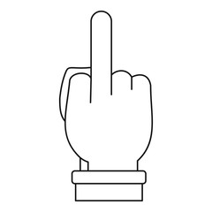 Hand gesture icon, outline style