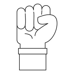 Fist icon, outline style