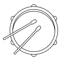 Drum icon, outline style