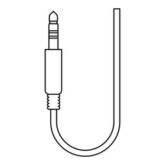 Microphone wire icon, outline style