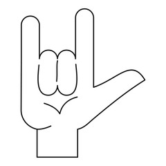 Rock gesture icon, outline style