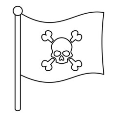 Pirate flag icon, outline style